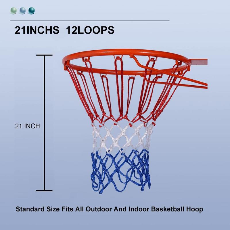 Basketball Net Outdoor - Upgrade Heavy Duty Basketball Net Replacement  All-Weather Basketball Hoop Net, Suitable for All Outdoor or Indoor 12 Loops Basketball Hoops.