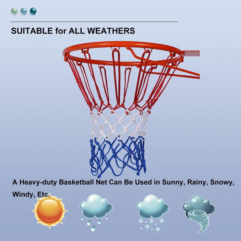 Basketball Net Outdoor - Upgrade Heavy Duty Basketball Net Replacement  All-Weather Basketball Hoop Net, Suitable for All Outdoor or Indoor 12 Loops Basketball Hoops.