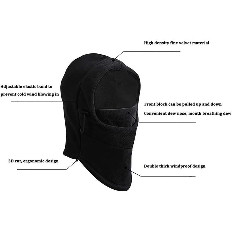 Balaclava Ski Mask 2 Count - Windproof Warmer Fleece Adjustable Winter Mask for Men Women