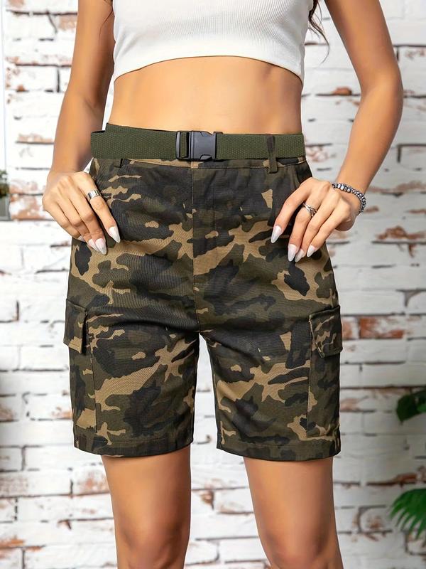 Camo Men's Drawstring Waist Shorts, Loose Quick Drying Breathable Sports Shorts, Summer Athletic Running Shorts, Zipper Pocket Design Shorts