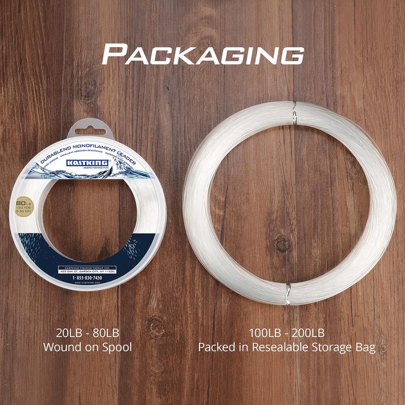 KastKing DuraBlend Monofilament Leader Line - Premium Saltwater Mono Leader Materials - Big Game Spool Size 120Yds 110M