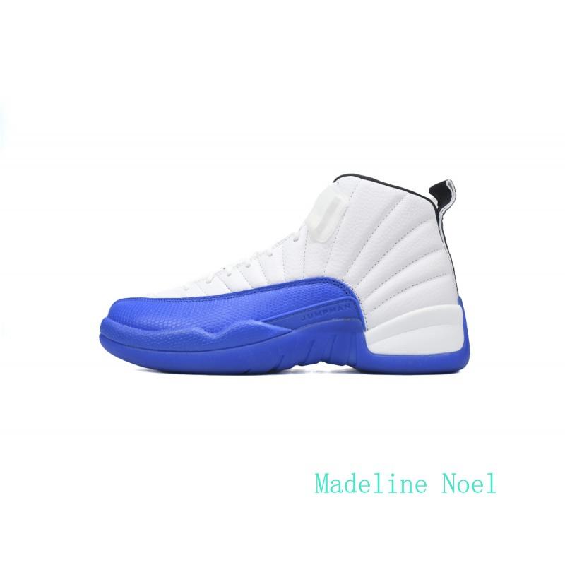 Jordan 12 winter popular white and blue fashionable versatile retro sports shoes, wear-resistant and shock-absorbing basketball shoes Customization Available