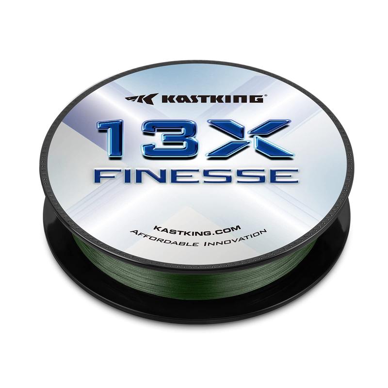 KastKing 13X Finesse Braided Fishing Line - Abrasion Resistant Braided Line, Extremely Thin, Smooth, Long Casting Line for Spinning and Finesse Casting Presentations, Superior Knot Strength, 75% Thinner Than Mono