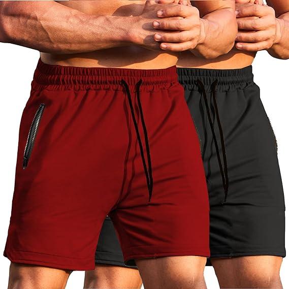 COOFANDY Men's Gym Workout Shorts Athletic Training Shorts Fitted Weightlifting Bodybuilding Shorts with Zipper Pockets