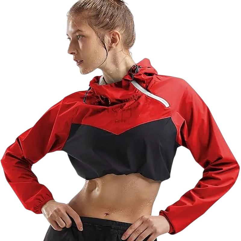 Women's Sauna Sweat Jacket & Workout Vest - Windbreaker Rain Jacket