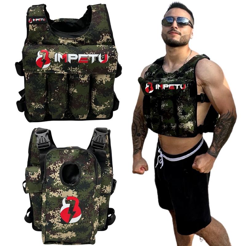 IMPETU Adjustable Weighted Vest With Attached Backpack, (Including Weights), For Running, Walking, Training, Strength, Workout.