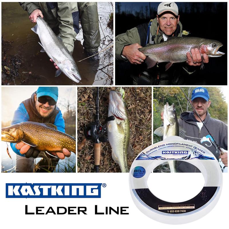 KastKing DuraBlend Monofilament Leader Line - Premium Saltwater Mono Leader Materials - Big Game Spool Size 120Yds 110M