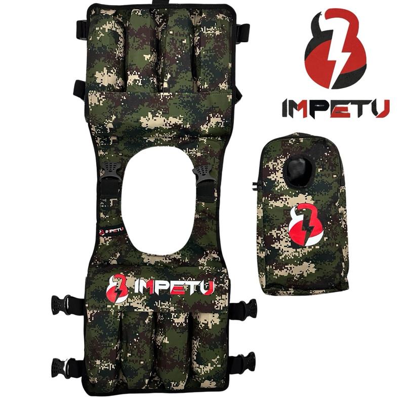 IMPETU Adjustable Weighted Vest With Attached Backpack, (Including Weights), For Running, Walking, Training, Strength, Workout.