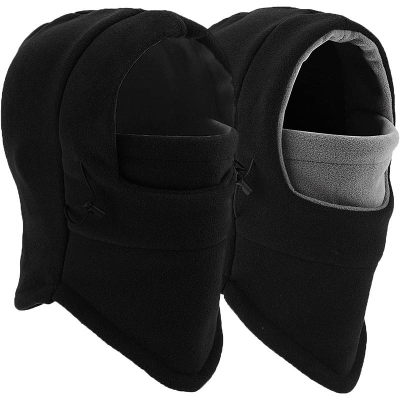 Balaclava Ski Mask 2 Count - Windproof Warmer Fleece Adjustable Winter Mask for Men Women