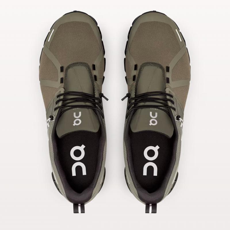 On Men's Cloud 5 Waterproof Running Shoes, Olive & Black - Full Size