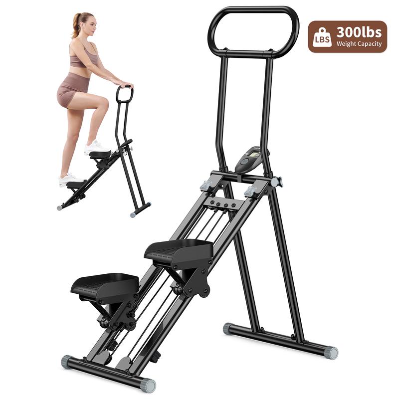 HXD-ERGO Folding Vertical Cardio Exercise Climber，Stair Climber Exercise Machine for Full-Body Workout with LCD Display, Adjustable Handlebars and Pedals, Perfect for Home and Office Workouts,Home Fitness Equipment for Women&Men