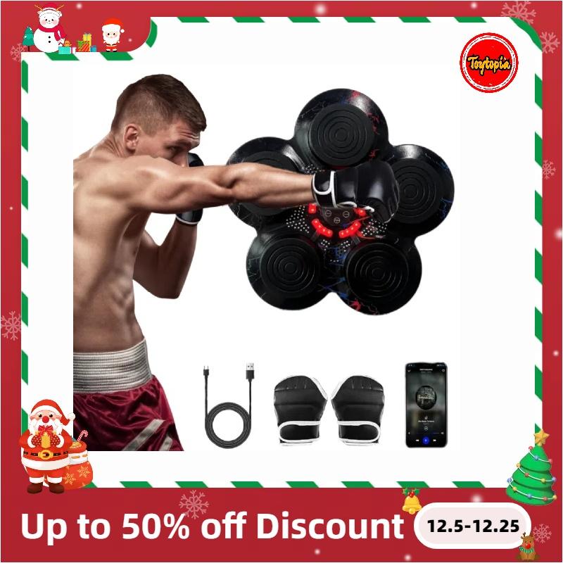 Smart Music Boxing Machine with Bluetooth,Fun, Wall Mounted Punching Pad Bag with Stand, Musical Boxing Machine for Kids and Adults, with Black Gloves, Gym Equipment, Indoor Training Equipment, Christmas Gift