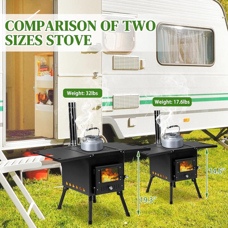 77.5*41 * 49cm Folding Outdoor Camping Firewood Stove Camping Firewood Stove Tent Heating Stove Barbecue Stove