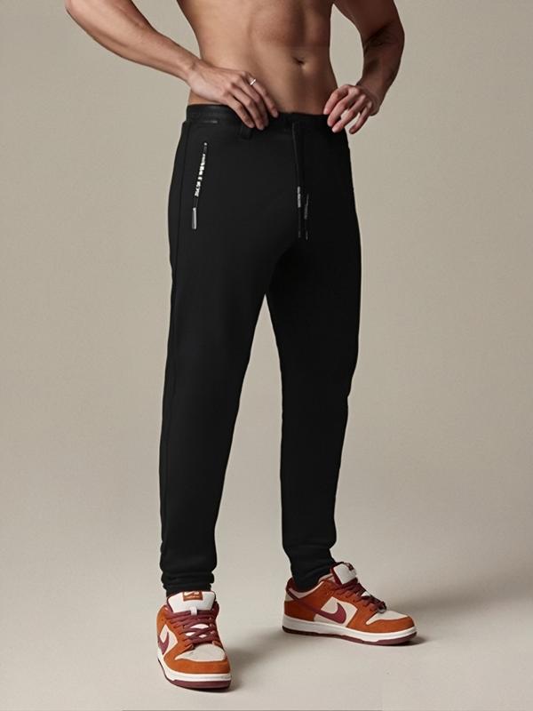 Men's 2-pack straight-leg sports sweatpants, featuring exquisite embroidered zipper pockets and embroidered drawstrings.