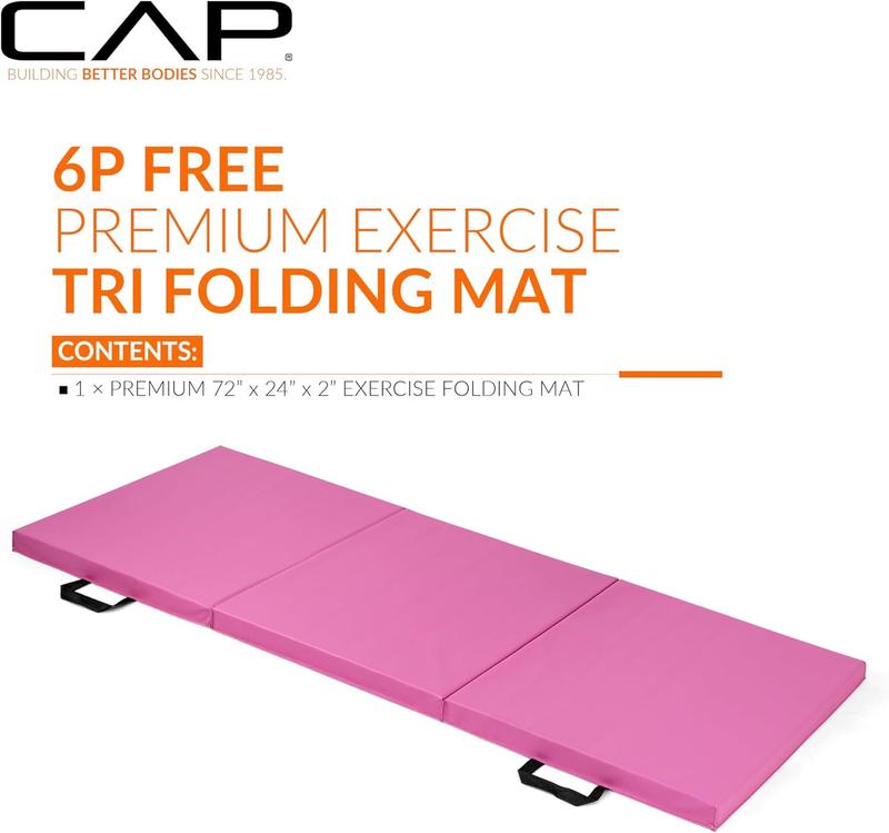 CAP Barbell Folding Anti Tear Exercise Mat for Training Aerobic Fitness Gym & Gymnastics Balance, Yoga Mat Thick