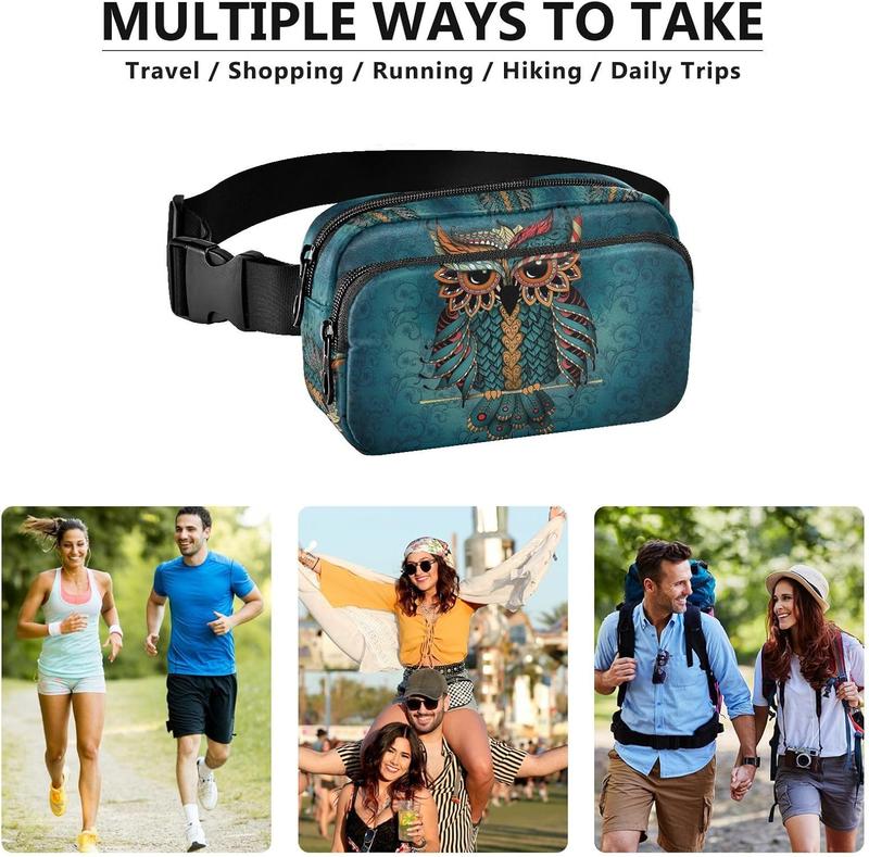 Owl Fanny Pack for Women Belt Bag Lightweight Crossbody Bags   Pouch for Traveling Walking Running Hiking Cycling