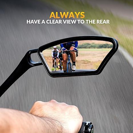 ROCKBROS Bike Mirrors for Handlebars HD Blast-Resistant Bicycle Mirror for Ebike 360 Degree Adjustable Bike Rear View Mirror Easy to Install Left and Right