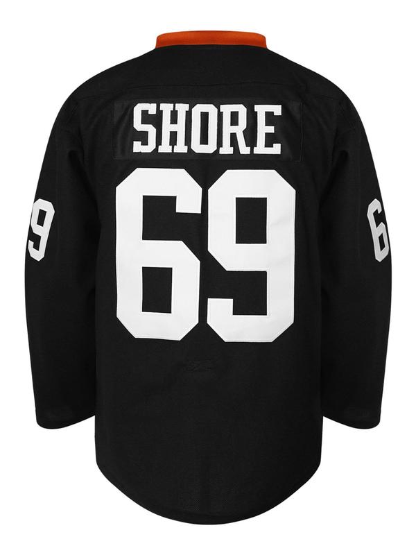 Men's Letter & Dog Embroidery   Jersey, Vintage Long Sleeve V Neck Hockey Ball Uniform, Casual Sportswear for Men