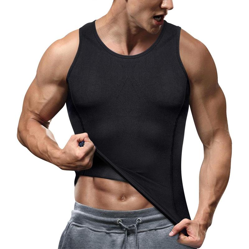 Compression Shirts for Men Shapewear Slimming Body Shaper Waist Trainer Vest Workout Tank Tops Abdomen Undershirts