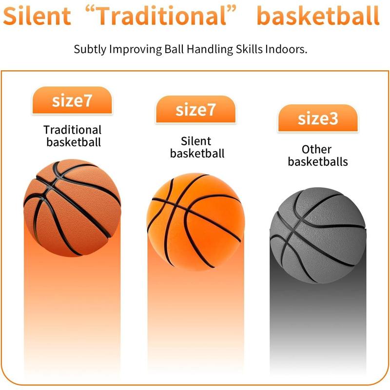 Silent Basketball,2025 High-Density Soft Foam Silent Basketball Dribbling Indoor,with Christmas Holiday-Themed Cover,Gift for Who Love Basketball,Size 7 24 cm