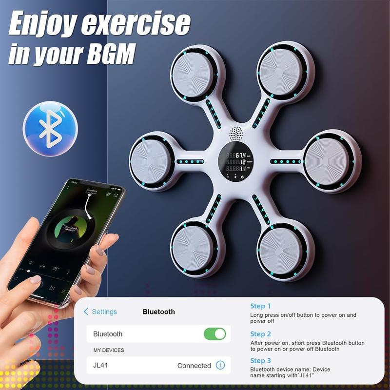 Music Boxing Machine, Smart Music Boxing Machine with Bluetooth,Home Wall-Mounted Training Gear,Boxing Training Punching Equipment,Fitness and Reflex Improvement Suitable for Home Indoor