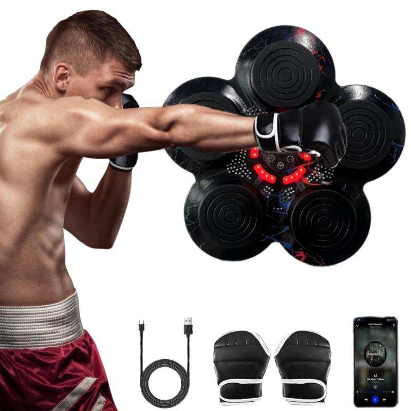 Smart Music Boxing Machine with Bluetooth,Fun, Wall Mounted Punching Pad Bag with Stand, Musical Boxing Machine for Kids and Adults, with Black Gloves, Gym Equipment, Indoor Training Equipment, Christmas Gift