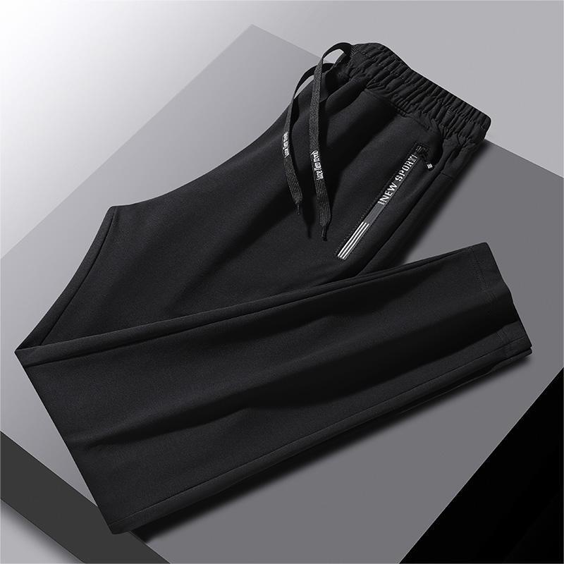 Men's 2-pack straight-leg sports sweatpants, featuring exquisite embroidered zipper pockets and embroidered drawstrings.