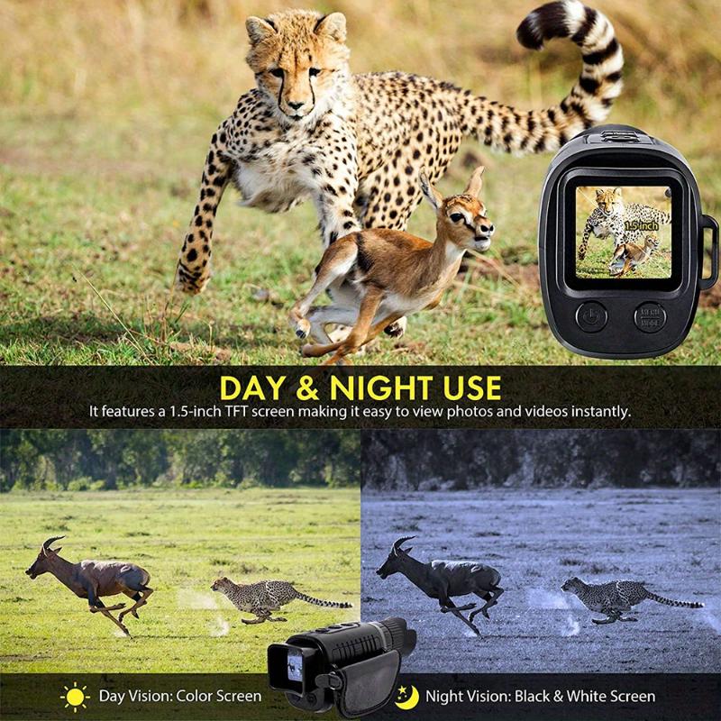 7-Stage 1080p Full HD Infrared Night Vision Binoculars, 5x Digital Zoom, Adjustable, Perfect for Hunting, Camping, Wildlife Observation, Built-in Battery, USB Charging Cable