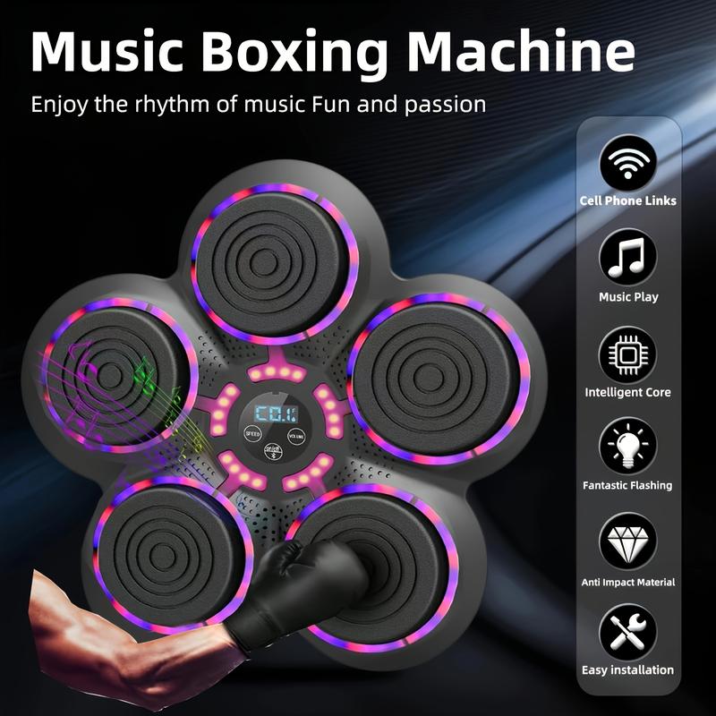 Upgraded Design Adult Smart Music Boxing Machine, Boxing Glove with Boxing Machine, Wall-Mounted Boxing Trainer, Electronic Boxing Target Fitness Strike Equipment, Suitable for Home, Indoor and Gym Use christmas gift