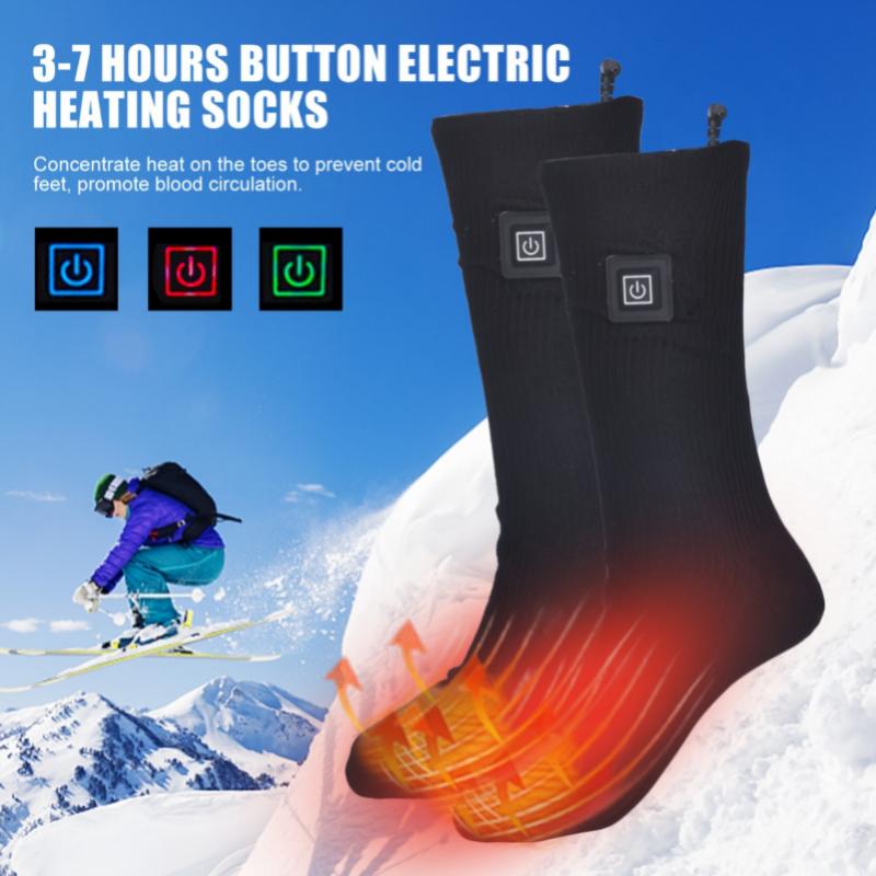 Frostfighter, Electric Heated Socks for Winter Sports - Ideal for Skiing, Hiking & Snowboarding, Battery-Powered, Washable Polyester, Black