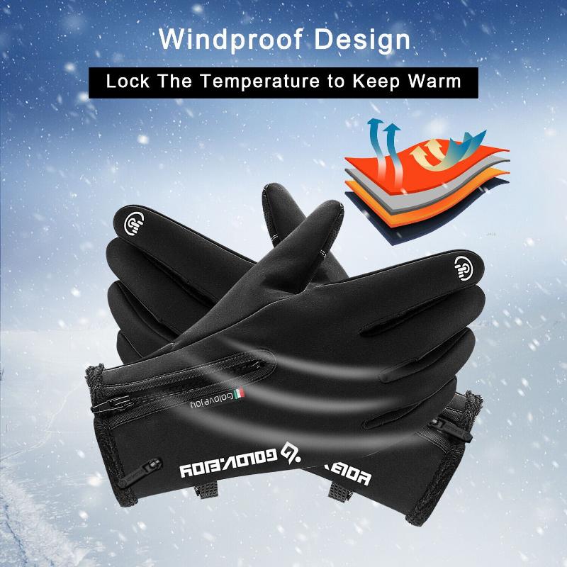 2 Pairs Outdoor Warm Gloves Autumn And Winter Gloves, Riding Sports Windproof And Waterproof Full Finger Skiing Cold And Slip Resistant Gloves