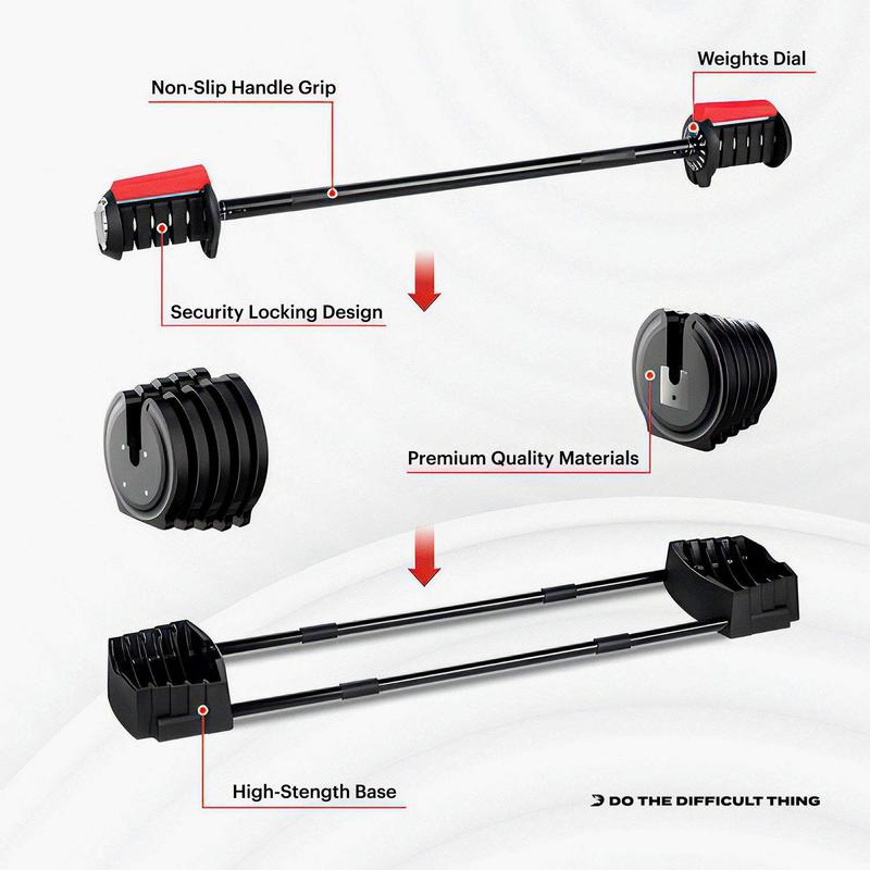 DMoose 90 LB Adjustable Dumbbell & Barbell Set