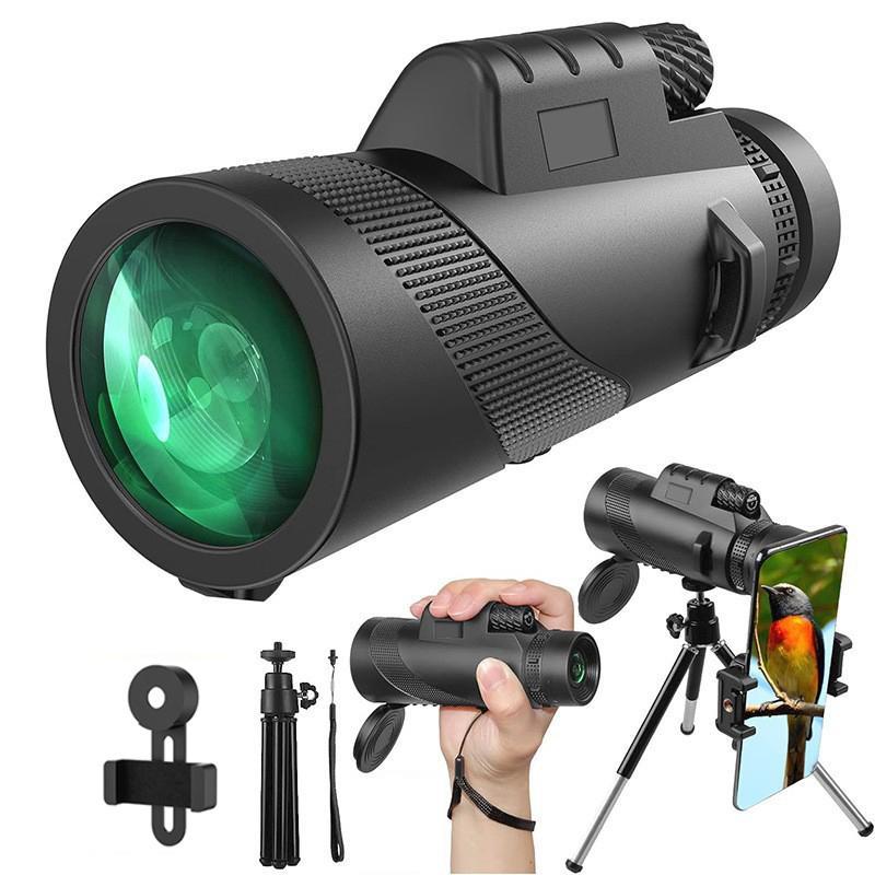 80x100 HD Compact Monocular, High Magnification Monocular Telescope, Suitable for Bird Watching, Hunting, Hiking, Camping and Wildlife Exploration