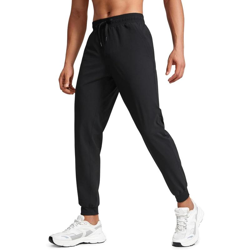 CRZ YOGA Athletic Joggers for Men Lightweight Water Resistant Outdoor Workout Pants with Zip Pockets