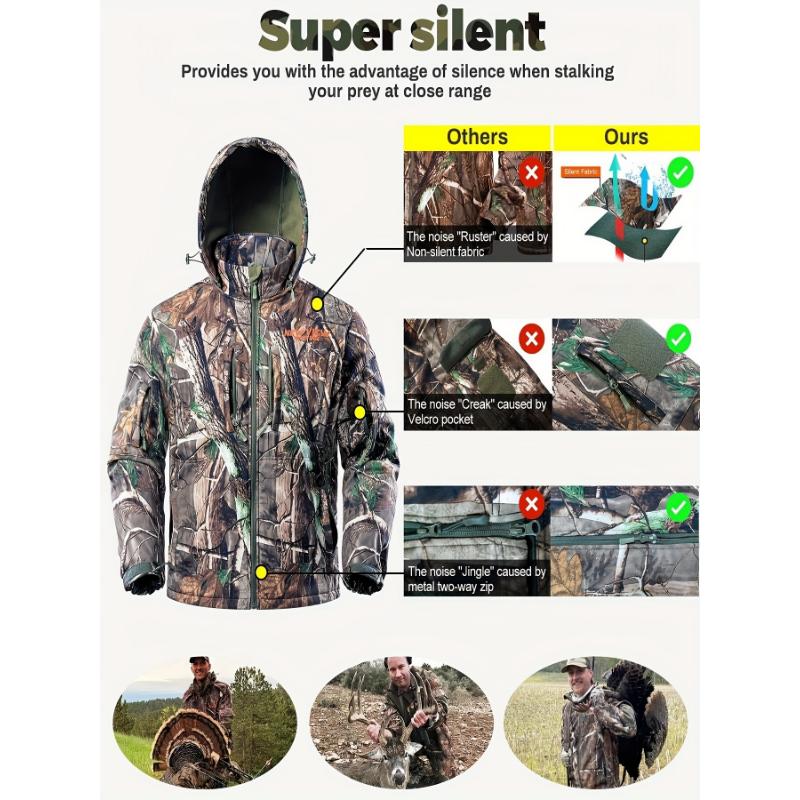 Ultimate Camo Hunting Outfit - Fleece-Lined, Water-Resistant, Warm Winter Jacket and Pants for Deer, Duck, and Bow Hunts - Perfect for Men's Outdoor Adventures