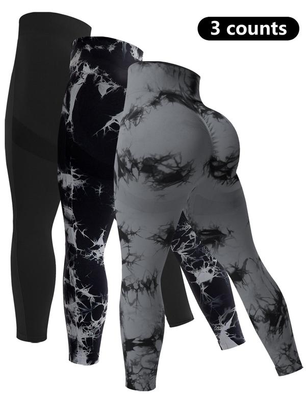 Plus Size Tie Dye Print High Waist Sports Leggings, Sporty Comfy Breathable Pants for Yoga Gym Workout Running, Leggings for Women, Women's Sport & Outdoor Clothing for All Seasons