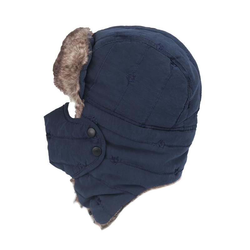 Winter with Earmuffs Mask Warm Wind-Proof Cap Ski Plush Lined Cap Cold Weather Hat Unisex