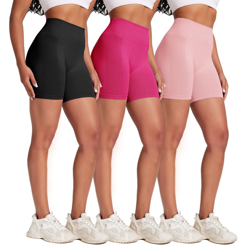 VICONOW Workout 5 8 Inch Shorts for Women - 3 Pack High Waist Tummy Control Bike Shorts for Gym Workout Athletic Running Yoga