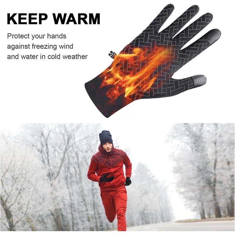 Winter Gloves for Men Women Thermal Touch Screen Water Resistant Windproof Anti Slip Heated Warm Glove for Cycling Running Biking Driving Hiking