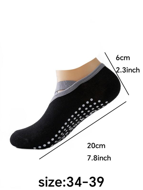 Women's 3 Pairs Solid Anti-Slip Yoga Socks, Anti-Skid Pilates Socks, Professional Yoga Socks for Women, Thin Yoga Socks for Beginners, Indoor Dance Socks