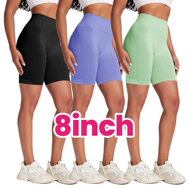 VICONOW Workout 5 8 Inch Shorts for Women - 3 Pack High Waist Tummy Control Bike Shorts for Gym Workout Athletic Running Yoga