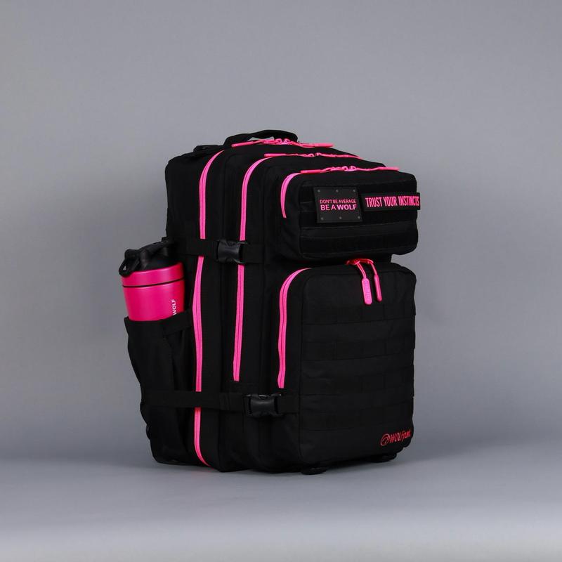 45L Backpack Black Neon Pink