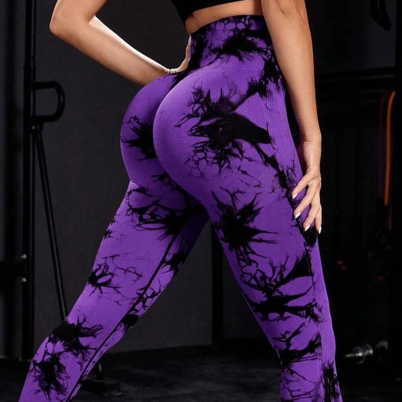 3Pcs Women Tie Dye High Waisted leggings, Scrunch Rear Lifting, Tummy Control Athletic Pants workout yoga, squat proof, compression tights full length