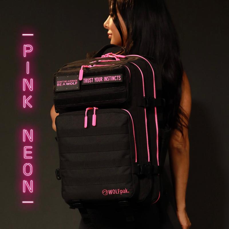 45L Backpack Black Neon Pink