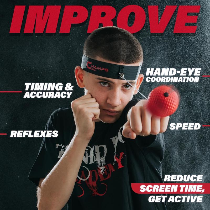 Boxing Reflex Ball with Punch Counter App - Improve Hand-Eye Coordination & Reaction Speed, Essential Boxing Equipment for Training, Adjustable Gear for Kids and Adults (Advanced)