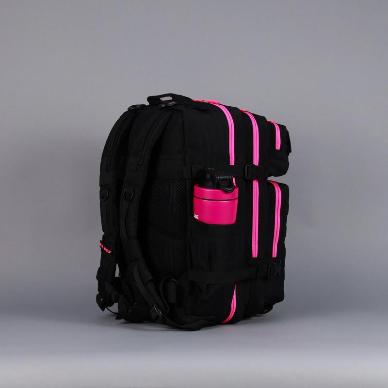 45L Backpack Black Neon Pink