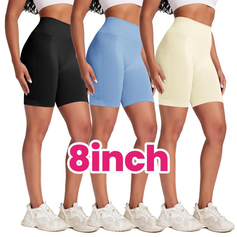 VICONOW Workout 5 8 Inch Shorts for Women - 3 Pack High Waist Tummy Control Bike Shorts for Gym Workout Athletic Running Yoga