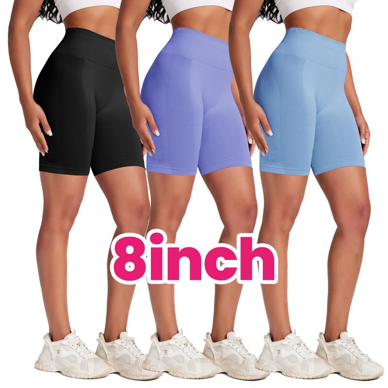 VICONOW Workout 5 8 Inch Shorts for Women - 3 Pack High Waist Tummy Control Bike Shorts for Gym Workout Athletic Running Yoga