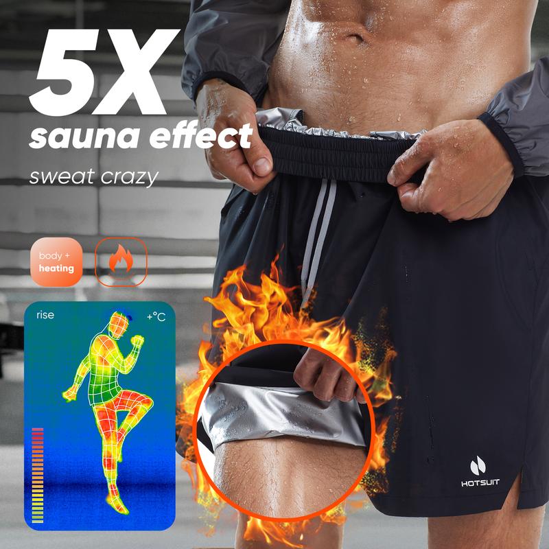 HOTSUIT Mens Sauna Shorts Sweat Sauna Pants Gym Exercise Sweat Sauna Suit Workout Shorts