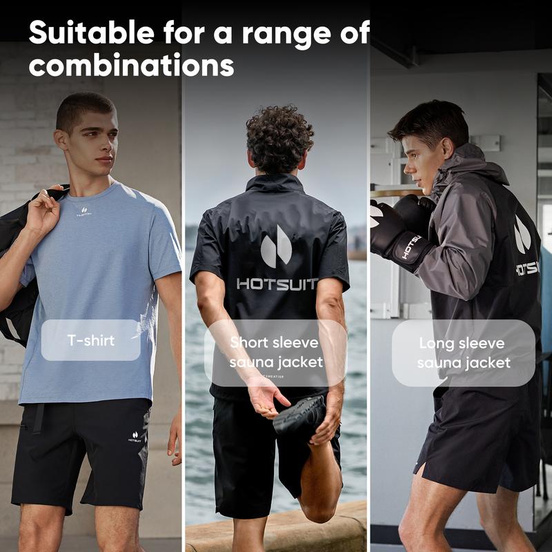 HOTSUIT Mens Sauna Shorts Sweat Sauna Pants Gym Exercise Sweat Sauna Suit Workout Shorts